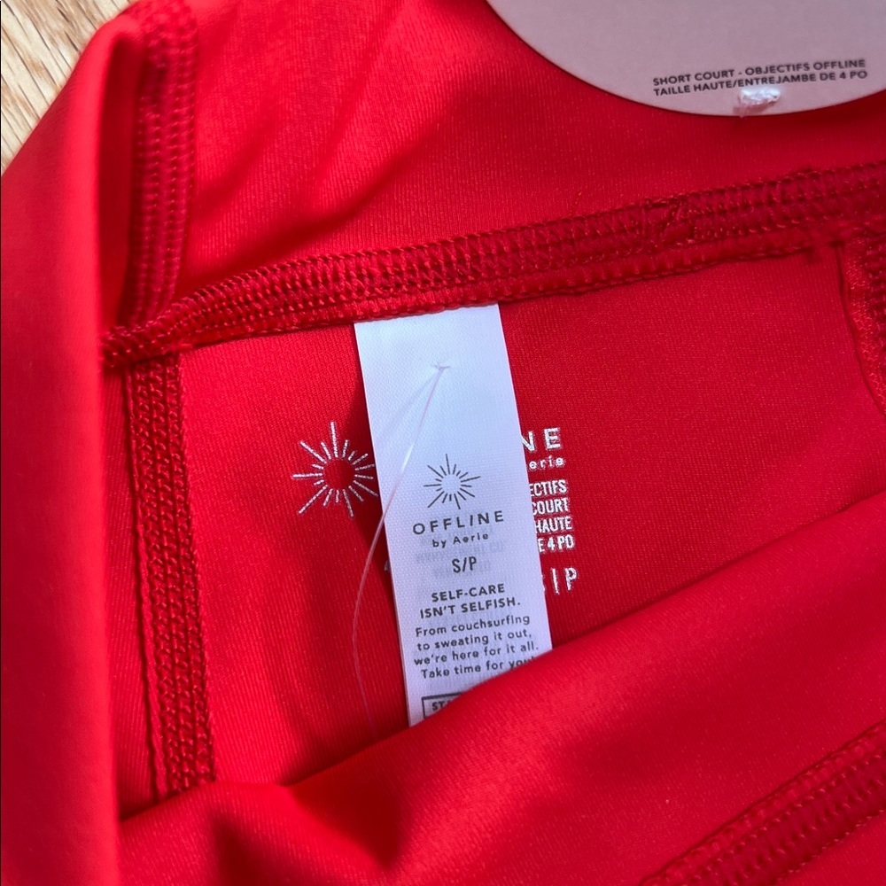 NWOT! Offline by Aerie Red leggings, bra and shorts three piece set - Picture 4 of 14